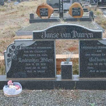 VUUREN Lodewikus Willem, Janse van 1930-1987 &amp; Catharina 1930-