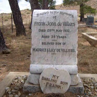 VILLIERS Frank John, de -1932