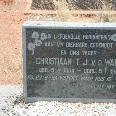 WALT Christiaan T.J., v.d. 1904-1961