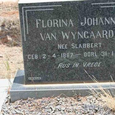 WYNGAARD Florina Johanna, van nee SLABBERT 1887-1965