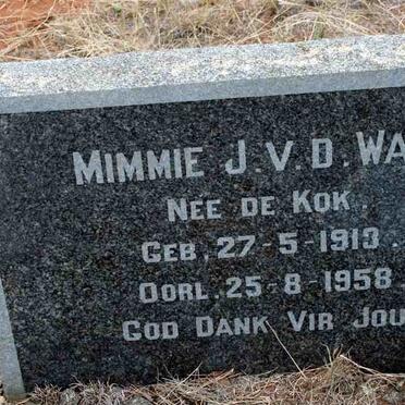 WALT Mimmie J., v.d. nee DE KOK 1913-1958