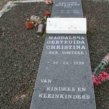 ?M....  Henning Johannes 1918-1996 &amp; Magdalena Gertruida Christina COETZEE 1929-