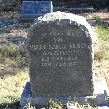 BOUWER Maria Elizabeth nee SCHUTTE 1890-1937