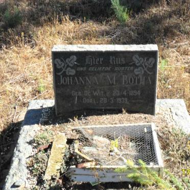 BOTHA Johanna M. nee  DE WIT 1894-1939