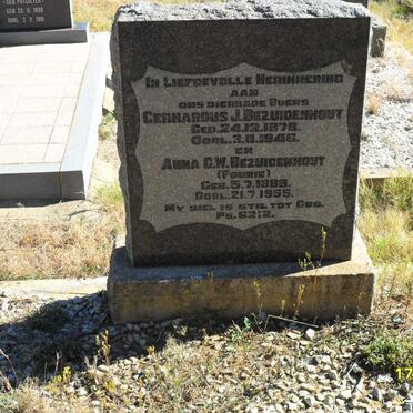 BEZUIDENHOUT Gerhardus J. 1878-1946 &amp; Anna G.W. FOURIE 1888-1955
