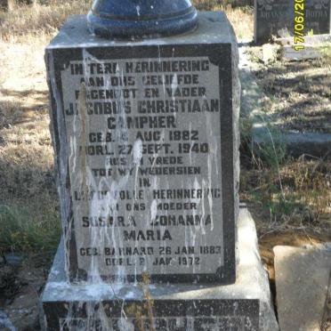CAMPHER Jacobus Christiaan 1882-1940 &amp; Susara Johanna Maria BARNARD 1883-1972