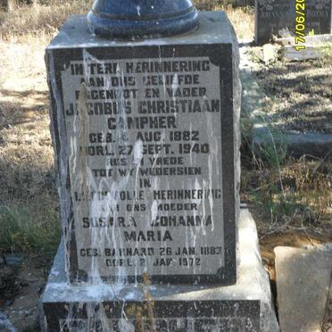 CAMPHER Jacobus Christiaan 1882-1940 &amp; Susara Johanna Maria BARNARD 1883-1972