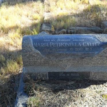CALITZ Maria Petronella nee VERMAAK 1883-1918