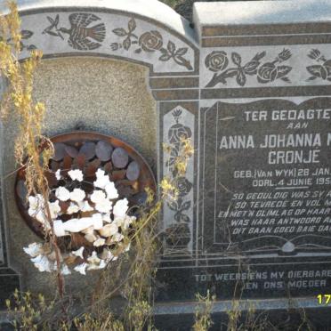 CRONJE Philippus 1885-1957 &amp; Anna Johanna Maria VAN WYK 1889-1951
