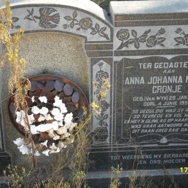 CRONJE Philippus 1885-1957 &amp; Anna Johanna Maria VAN WYK 1889-1951