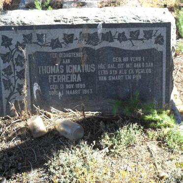FERREIRA Thomas Ignatius 1899-1943