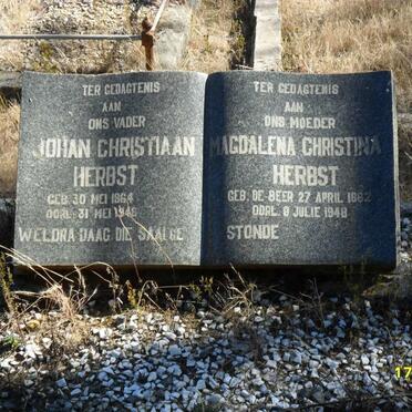 HERBST Johan Christiaan 1864-1946 &amp; Magdalena Christina DE BEER 1862-1948