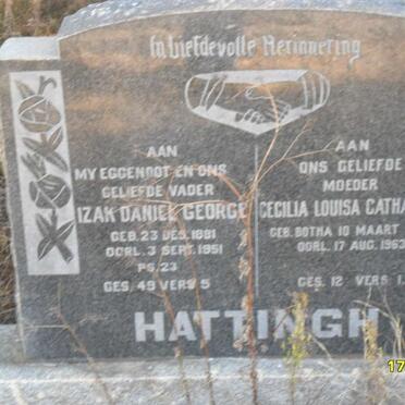 HATTINGH Izak Daniel George 1881-1951 &amp; Cecilia Louisa Catharina BOTHA 1887-1963