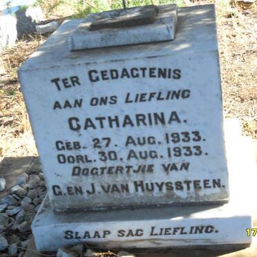 HUYSSTEEN Catharina, van 1933-1933