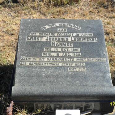 HARMSE Ernst Johannes Lodewiekus 1886-1938 &amp; Johanna C.G. NEZAR 1889-1955