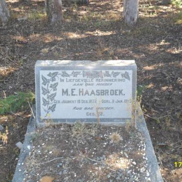 HAASBROEK M.E. nee JOUBERT 1877-1953