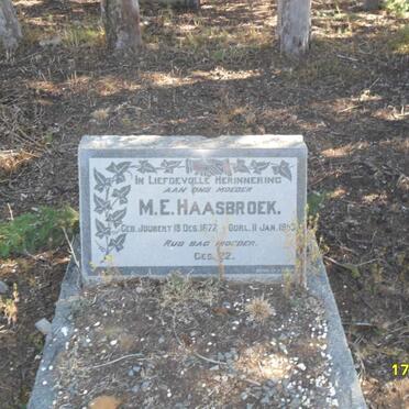 HAASBROEK M.E. nee JOUBERT 1877-1953