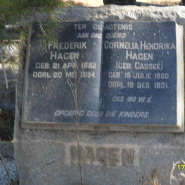 HAGEN Frederik 1852-1934 &amp; Cornelia Hendrika CASSEE 1850-1931