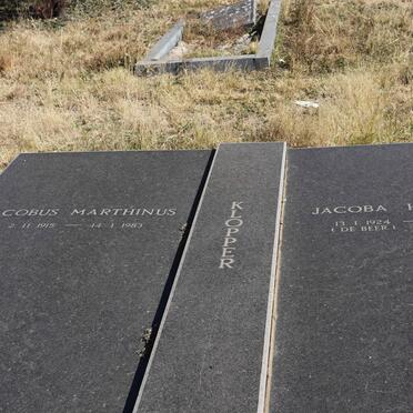 KLOPPER Jacobus Marthinus 1915-1983 & Jacoba Hendrina nee DE BEER 1924-1985