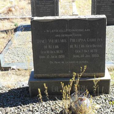 KLERK Daniel Wilhelmus, de 1876-1958 &amp; Phillipina Carolina BOTHA 1875-1953