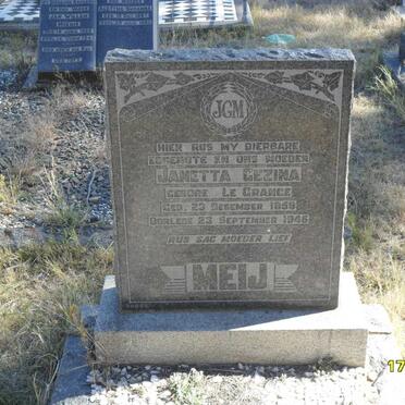 MEIJ Janetta Gezina nee LE GRANGE 1859-1946