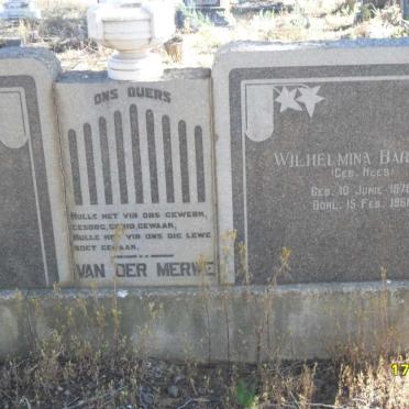 MERWE Schalk Willem, van der 1871-1951 &amp; Wilhelmina Barbara HEES 1876-1961