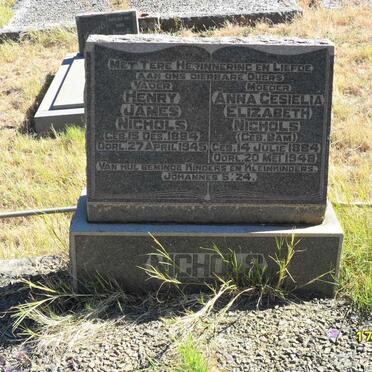 NICHOLS Henry James 1884-1945 &amp; Anna Cesielia Elizabeth BAM 1884-1948