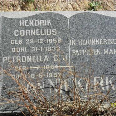 NIEKERK Hendrik Cornelius, van 1859-1933 &amp; Petronella C.J. 1864-1952