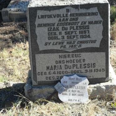 PLESSIS Izak, du 1857-1934 &amp; Maria 1860-1945