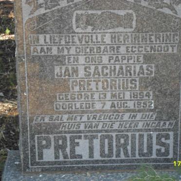 PRETORIUS Jan Sacharias 1894-1952