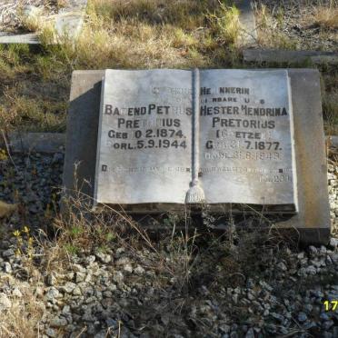 PRETORIUS Barend Petrus 1874-1944 &amp; Hester Hendrina COETZEE 1877-1949