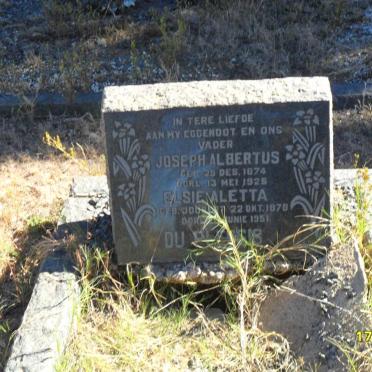 PLESSIS Joseph Albertus, du 1874-1925 &amp; Elsie Aletta JOUBERT 1878-1951