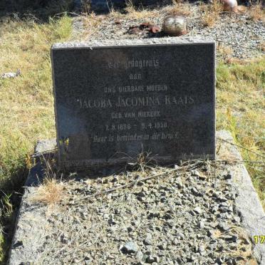 RAATS Jacoba Jacomina nee VAN NIEKERK 1886-1950