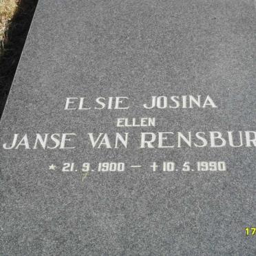 RENSBURG Elsie Josina, Janse van 1900-1990