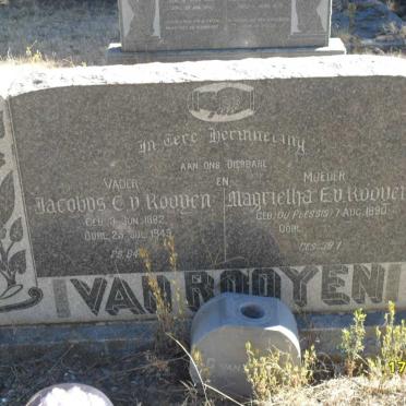 ROOYEN Jacobus C., van 1882-1949 &amp; Magrietha E. DU PLESSIS 1890-