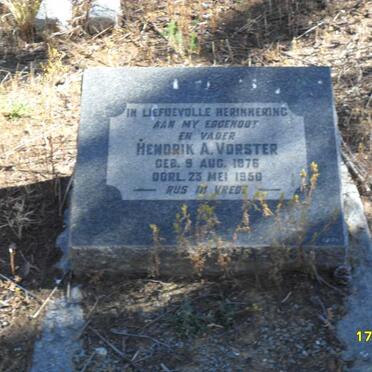 VORSTER Hendrik A. 1876-1950