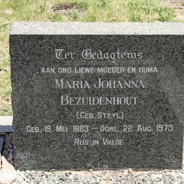 BEZUIDENHOUT Maria Johanna nee STEYL 1883-1973