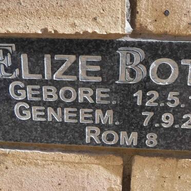 BOTHA Elize 1937-2012