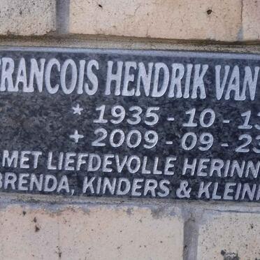 VUUREN Francois Hendrik, van 1935-2009