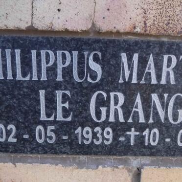 GRANGE Philippus Marthinus, le 1939-2004