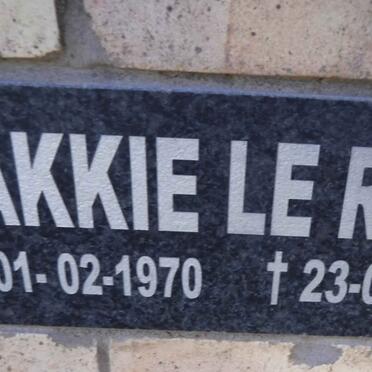 ROUX Jakkie, le 1970-2014