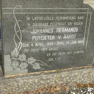 AARDT Johannes Hermanus Potgieter, van 1883-1957
