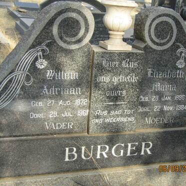 BURGER Willem Adriaan 1872-1961 &amp; Elizabeth Maria 1896-1984