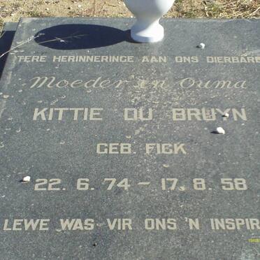 BRUYN Kittie, du nee FICK 1874-1958
