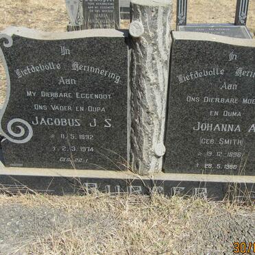 BURGER Jacobus J.S. 1892-1974 &amp; Johanna A. SMITH 1896-1966