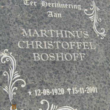 BOSHOFF Marthinus Christoffel 1920-2001