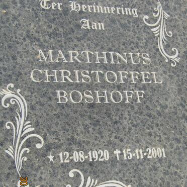 BOSHOFF Marthinus Christoffel 1920-2001