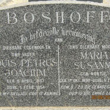 BOSHOFF Louis Petrus Joachim 1887-1954 &amp; Maria Susanna NORTJE 1890-1974