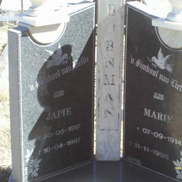 BORNMAN Japie 1917-1997 &amp; Marie 1914-1998
