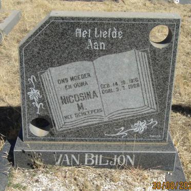 BILJON Nicosina M., van nee SCHEEPERS 1916-1988